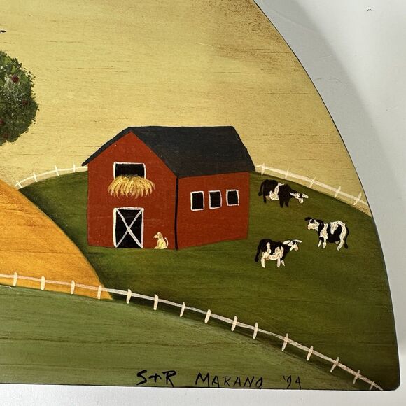 Vintage Folk Art Welcome Sign S+R Marano '94 Hand Painted Farmhouse Country Wall - Picture 10 of 15
